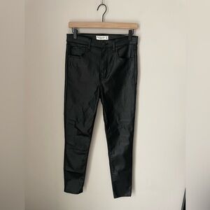 Abercrombie & Fitch The Super Skinny Ankle High Rise Coated Black Jeans Size 29